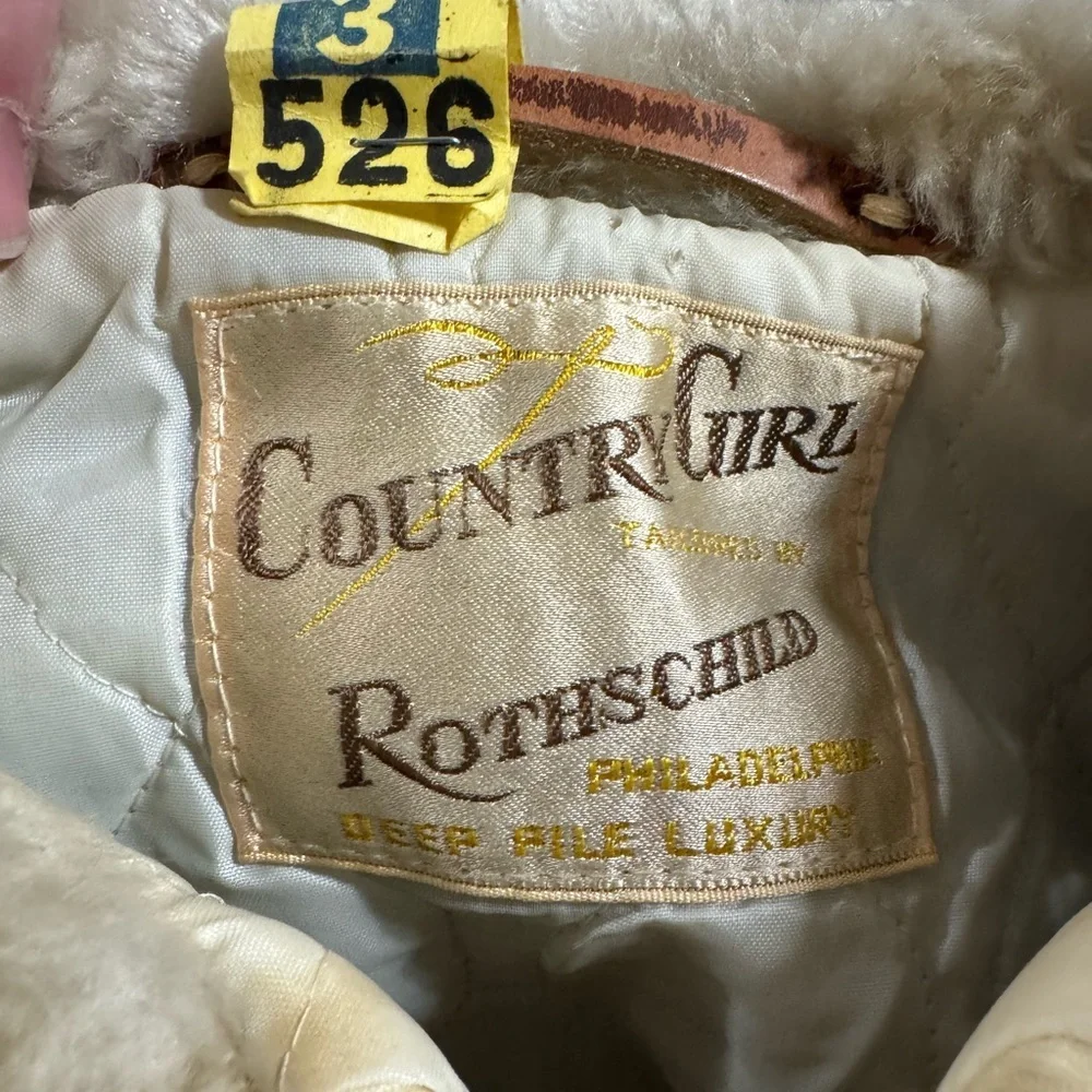 Rothschild Country Girl Blue Plush Coat Faux Fur Trim Girls Size 5 Vintage 60s